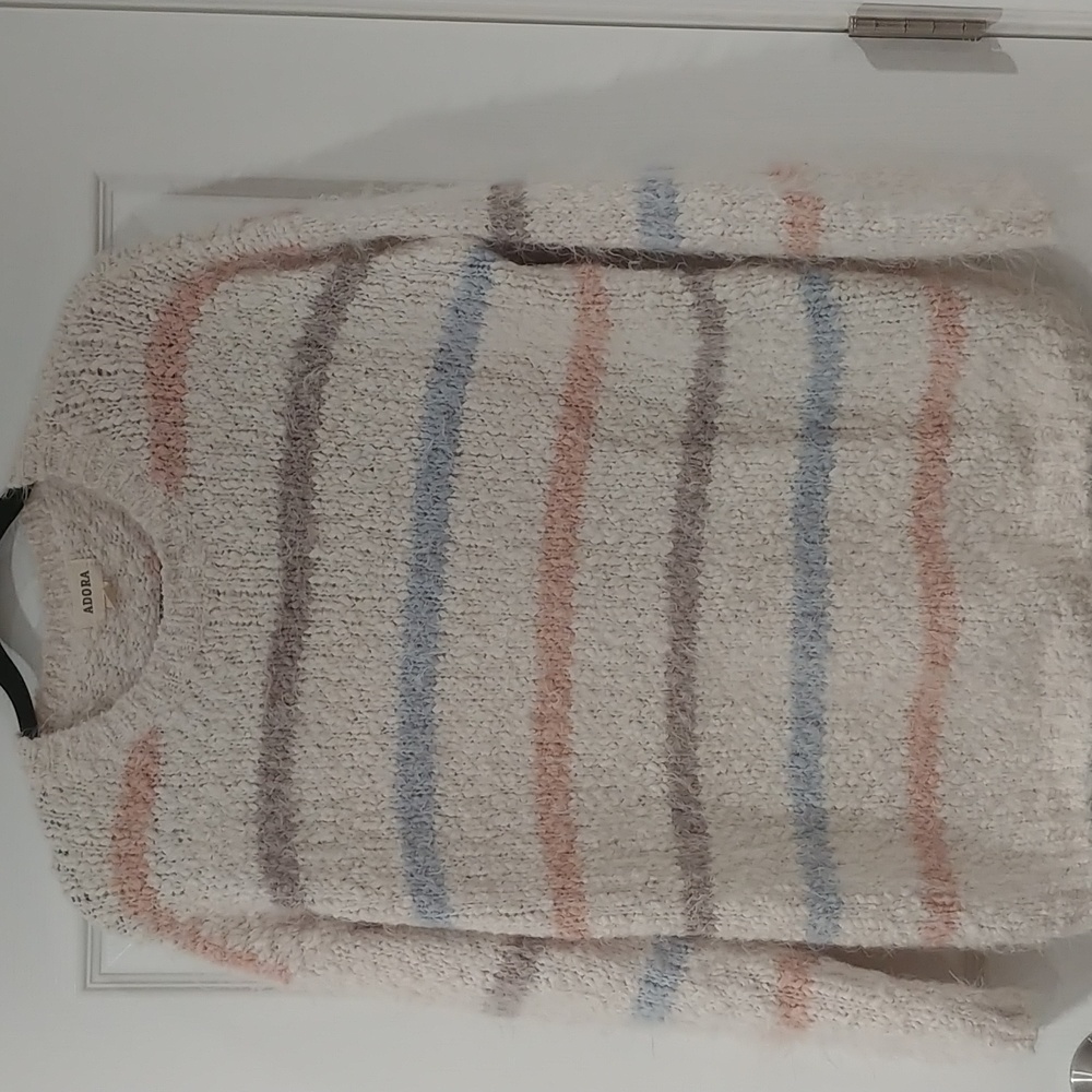 Fuzzy striped sweater 1XL